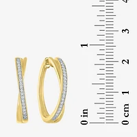 (I1-I2/ G-H) Womens 1/10 CT. T.W. Lab Grown White Diamond 14K Gold Over Silver Sterling Silver 21.9mm Hoop Earrings