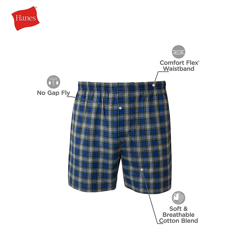 Hanes Fresh Iq Comfortflex\N Bonus Pack Mens 5 Boxers J838t5