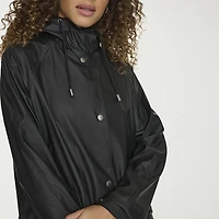 Levi's® Womens Hooded Water Resistant Midweight Raincoat