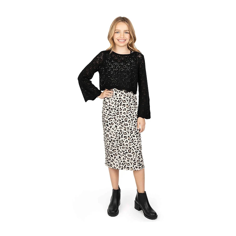 Speechless Big Kid Girls Leopard 2-pc. Dress Set