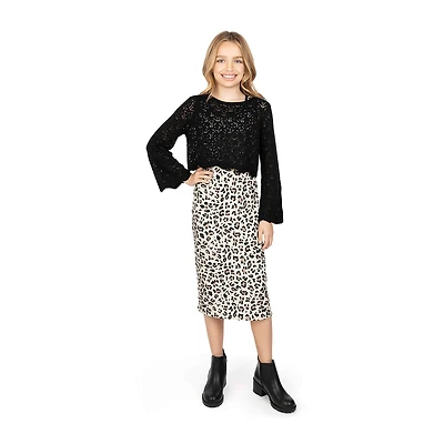 Speechless Big Kid Girls Leopard 2-pc. Dress Set