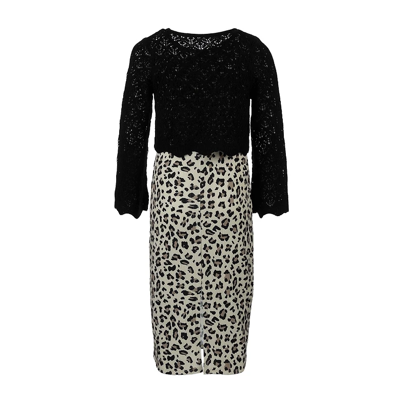 Speechless Big Kid Girls Leopard 2-pc. Dress Set