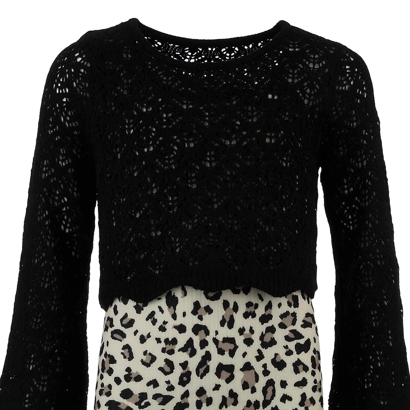 Speechless Big Kid Girls Leopard 2-pc. Dress Set