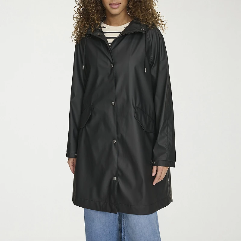 Levi's® Womens Hooded Water Resistant Midweight Raincoat