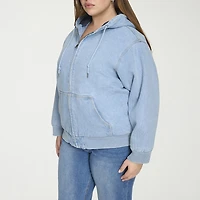 Levi's® Womens Plus Denim Hooded Midweight Bomber Jacket