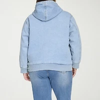 Levi's® Womens Plus Denim Hooded Midweight Bomber Jacket