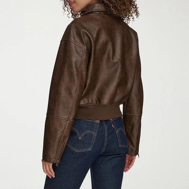 Levi's® Womens Faux Leather Midweight Bomber Jacket