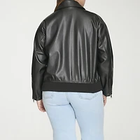 Levi's® Womens Plus Faux Leather Midweight Bomber Jacket