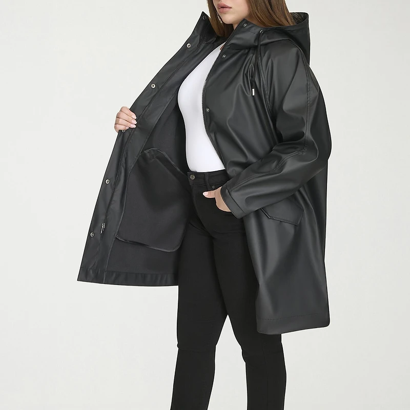 Levi's® Womens Hooded Water Resistant Midweight Plus Raincoat