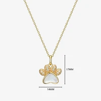 Womens White Mother Of Pearl 18K Gold Over Silver 18 Inch Pendant Necklace