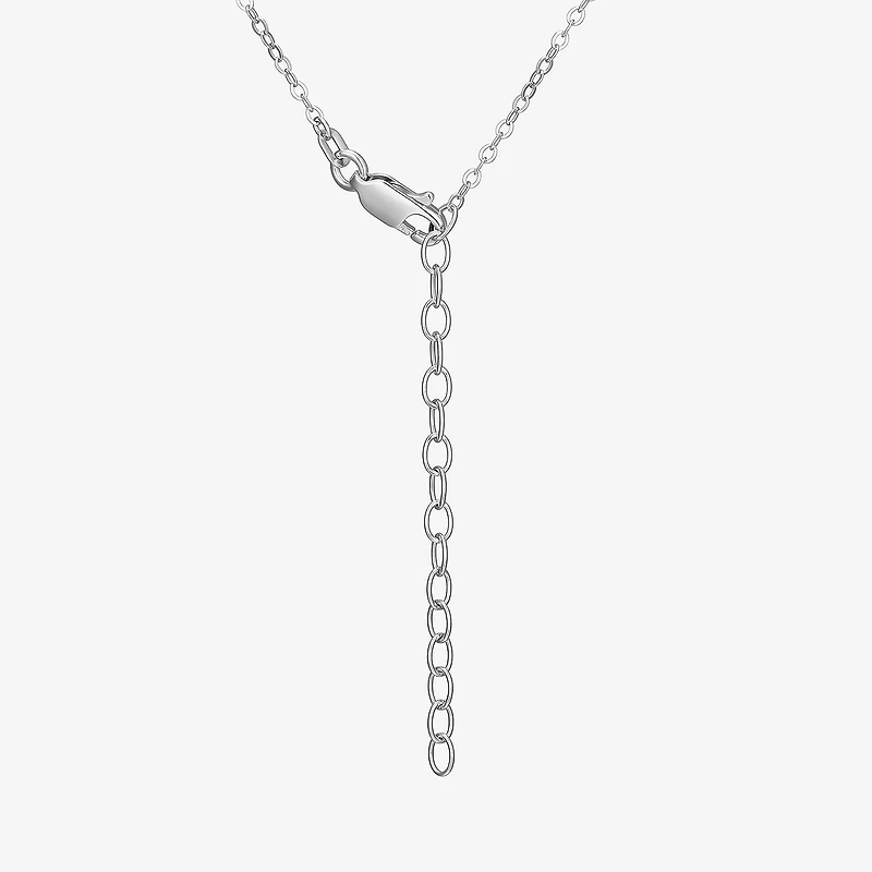 Womens White Mother Of Pearl Sterling Silver Round 20 Inch Pendant Necklace
