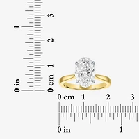(G / Si1-Si2) Womens 3 CT. T.W. Lab Grown White Diamond Sterling Silver Oval Engagement Ring