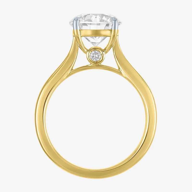 (G / Si1-Si2) Womens 3 CT. T.W. Lab Grown White Diamond Sterling Silver Round Engagement Ring