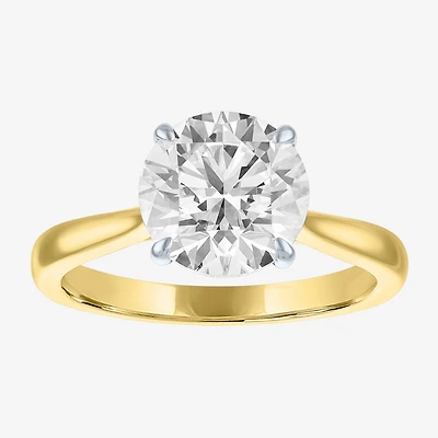 (G / Si1-Si2) Womens 3 CT. T.W. Lab Grown White Diamond Sterling Silver Round Engagement Ring