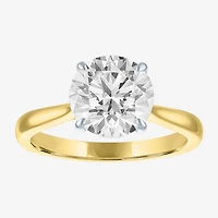(G / Si1-Si2) Womens 3 CT. T.W. Lab Grown White Diamond Sterling Silver Round Engagement Ring