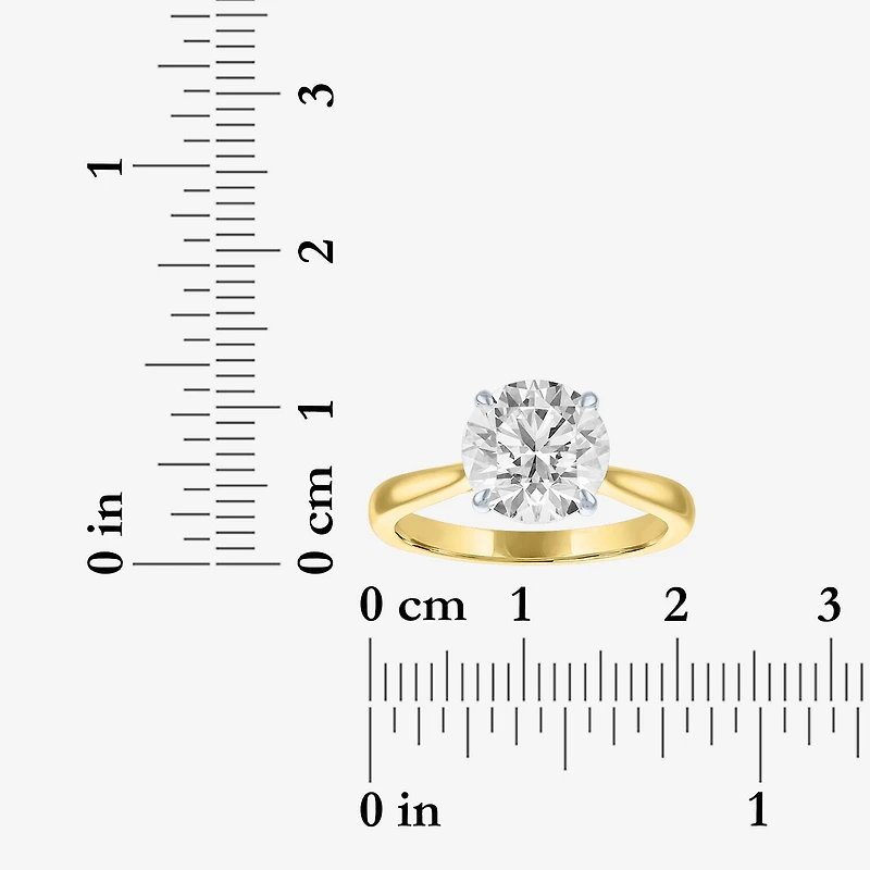(G / Si1-Si2) Womens 3 CT. T.W. Lab Grown White Diamond Sterling Silver Round Engagement Ring