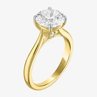 (G / Si1-Si2) Womens 3 CT. T.W. Lab Grown White Diamond Sterling Silver Round Engagement Ring
