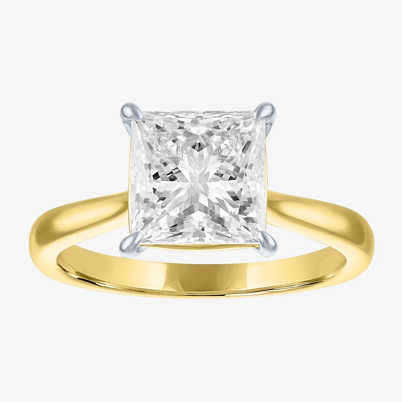 (G / Si1-Si2) Womens 3 CT. T.W. Lab Grown White Diamond Sterling Silver Engagement Ring