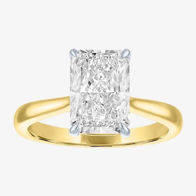 (G / Si1-Si2) Womens 3 CT. T.W. Lab Grown White Diamond Sterling Silver Rectangular Engagement Ring