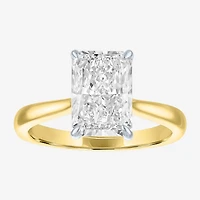 (G / Si1-Si2) Womens 3 CT. T.W. Lab Grown White Diamond Sterling Silver Rectangular Engagement Ring