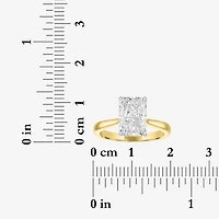 (G / Si1-Si2) Womens 3 CT. T.W. Lab Grown White Diamond Sterling Silver Rectangular Engagement Ring