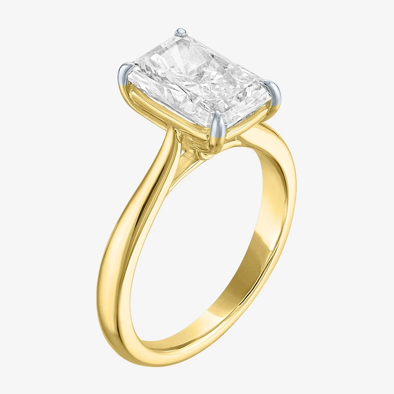 (G / Si1-Si2) Womens 3 CT. T.W. Lab Grown White Diamond Sterling Silver Rectangular Engagement Ring