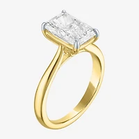 (G / Si1-Si2) Womens 3 CT. T.W. Lab Grown White Diamond Sterling Silver Rectangular Engagement Ring