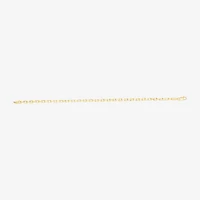 Mens 14K Gold 7.25 Inch Solid Link Chain Bracelet
