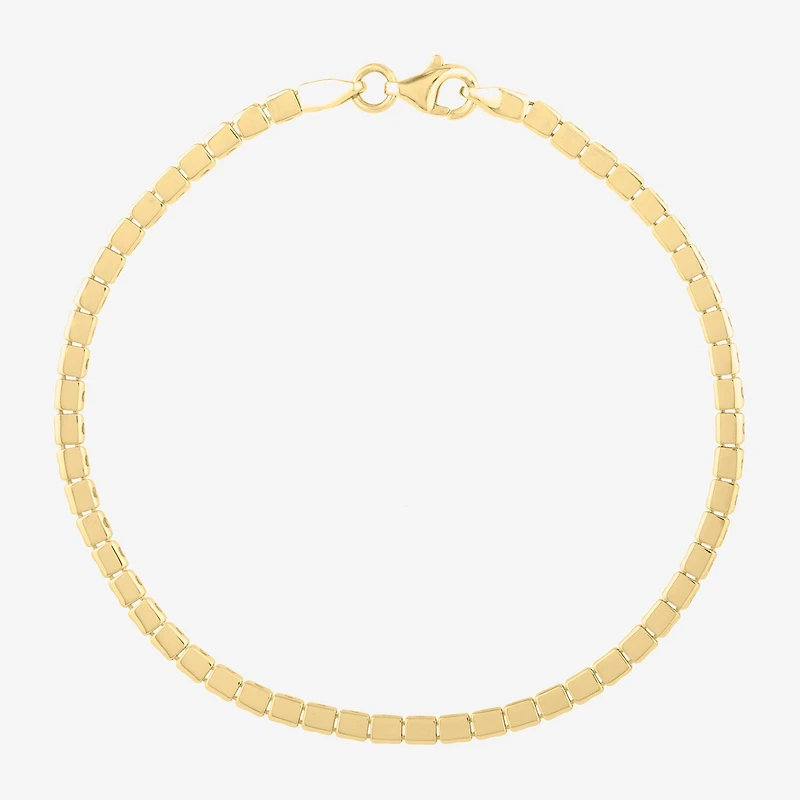Womens 14K Gold Inch Link Chain Bracelet