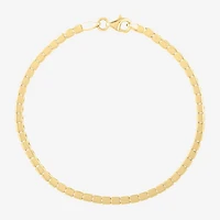 Womens 14K Gold Inch Link Chain Bracelet