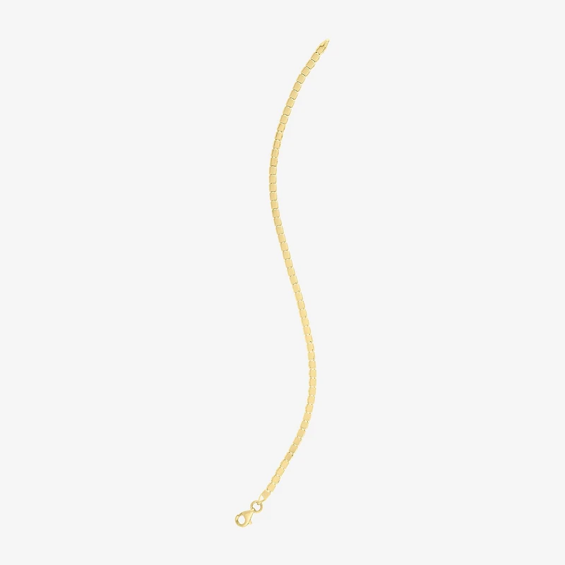 Womens 14K Gold Inch Link Chain Bracelet
