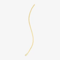 Womens 14K Gold Inch Link Chain Bracelet