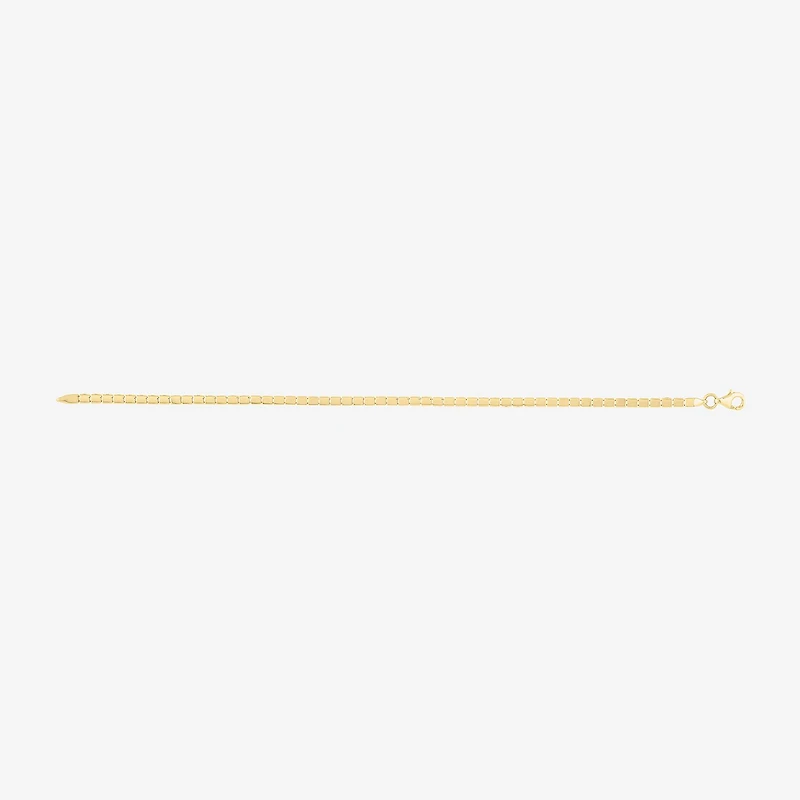 Womens 14K Gold Inch Link Chain Bracelet