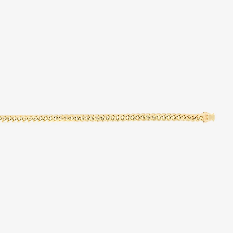 Mens 14K Gold 8 1/2 Inch Hollow Cuban Chain Bracelet
