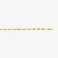 Mens 14K Gold 8 1/2 Inch Hollow Cuban Chain Bracelet