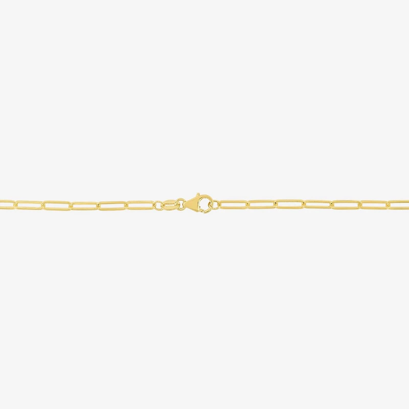Womens 14K Gold Inch Paperclip Chain Necklace