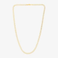Mens 14K Gold Inch Curb Chain Necklace