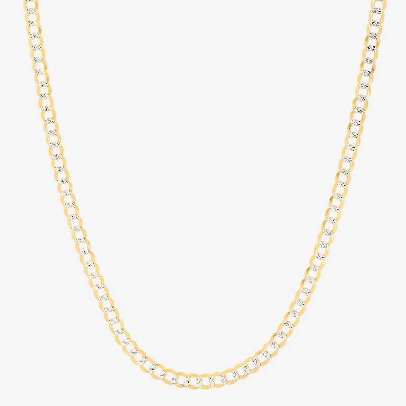 Mens 14K Gold Inch Curb Chain Necklace
