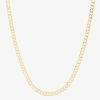 Mens 14K Gold Inch Curb Chain Necklace