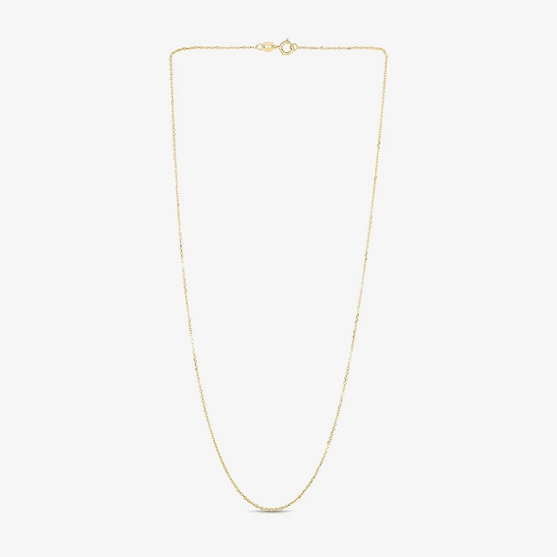 Womens 14K Gold 18 Inch Cable Chain Necklace