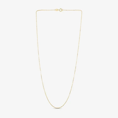 Womens 14K Gold 18 Inch Cable Chain Necklace