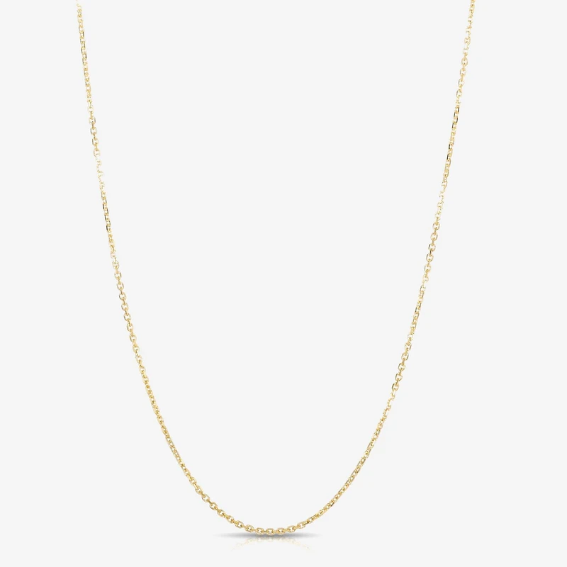 Womens 14K Gold 18 Inch Cable Chain Necklace