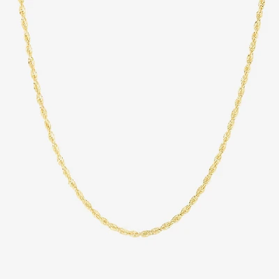 Mens 14K Gold Inch Rope Chain Necklace
