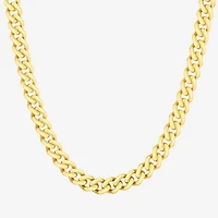 Mens 14K Gold 8 Inch Semisolid Cuban Chain Bracelet