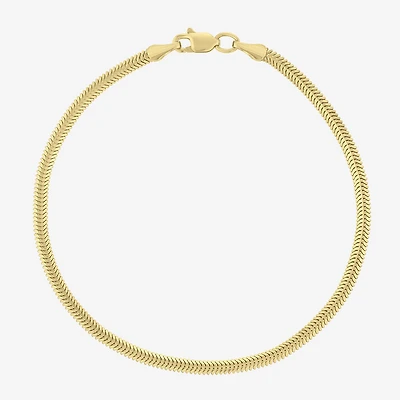 Unisex Adult 14K Gold 7 Inch Semisolid Snake Chain Bracelet
