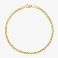 Unisex Adult 14K Gold 7 Inch Semisolid Snake Chain Bracelet