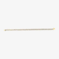 Mens 14K Gold 8 1/4 Inch Semisolid Cuban Chain Bracelet