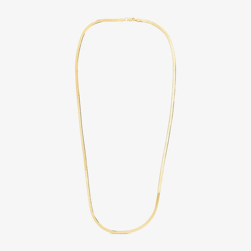 Unisex Adult 14K Gold 18 Inch Herringbone Chain Necklace