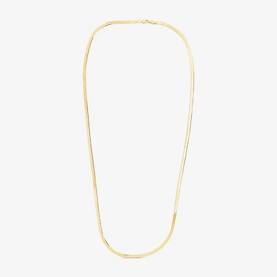 Unisex Adult 14K Gold 18 Inch Herringbone Chain Necklace