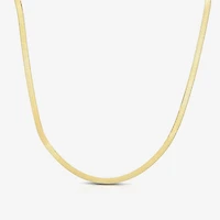 Unisex Adult 14K Gold 18 Inch Herringbone Chain Necklace